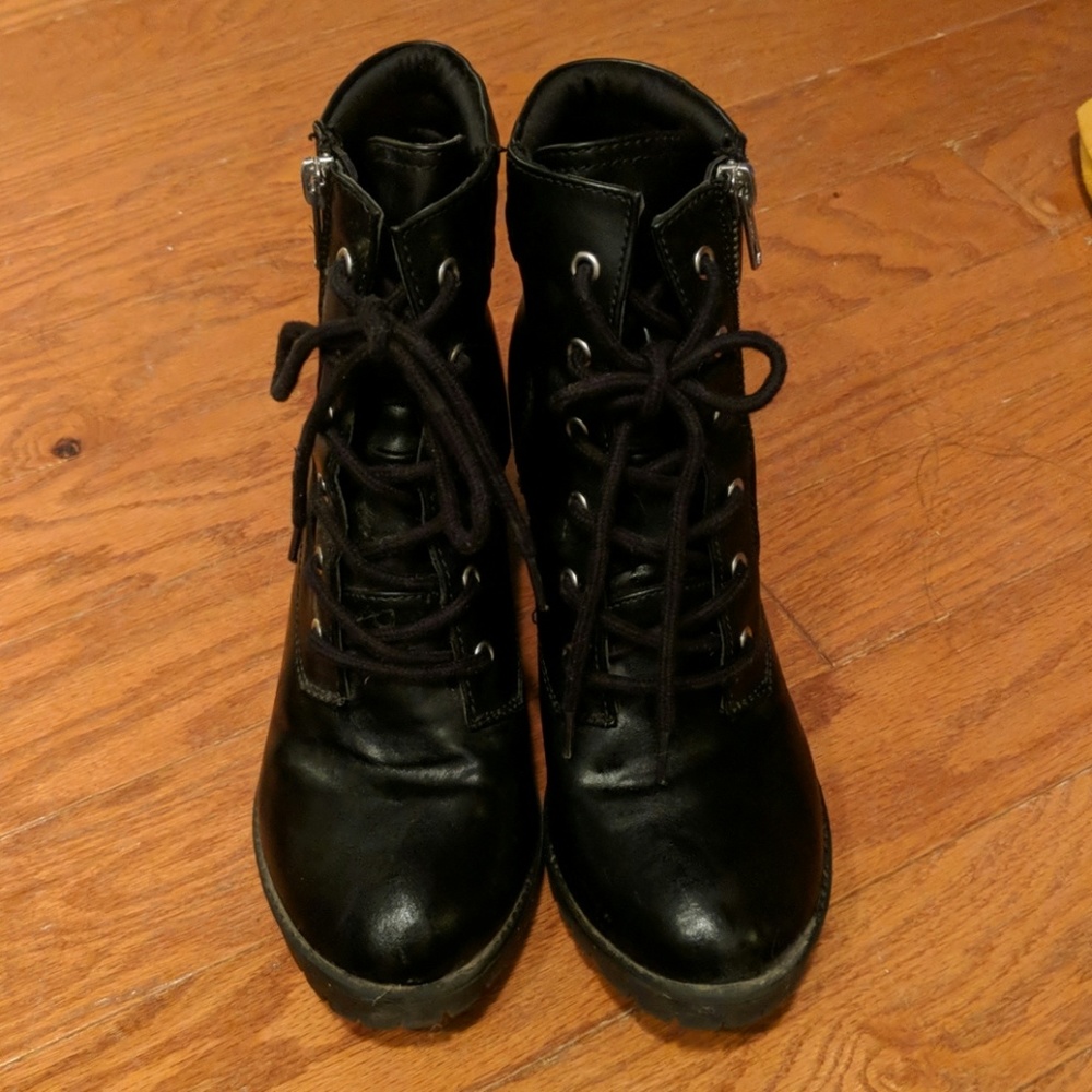 Black combat boots